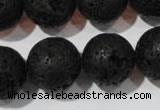 CLV489 15.5 inches 18mm round black lava beads wholesale