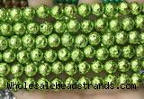 CLV536 15.5 inches 6mm round plated lava beads wholesale