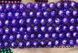 CLV539 15.5 inches 6mm round plated lava beads wholesale