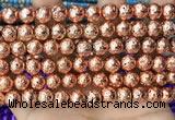 CLV552 15.5 inches 10mm round plated lava beads wholesale