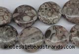 CMB10 15.5 inches 18mm flat round natural medical stone beads