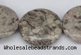 CMB14 15.5 inches 30mm flat round natural medical stone beads