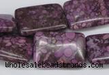 CMB41 15.5 inches 18*25mm rectangle dyed natural medical stone beads