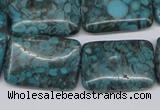 CMB58 15.5 inches 18*25mm rectangle dyed natural medical stone beads