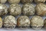 CMB61 15 inches 8mm faceted round medical stone beads