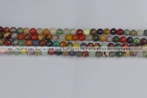 CME101 15.5 inches 6mm faceted round mixed gemstone beads