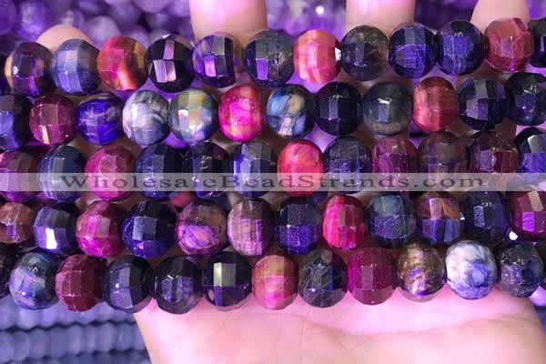 CME328 15.5 inches 9*11mm - 10*12mm pumpkin colorful tiger eye beads