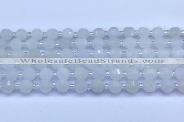 CME341 15 inches 8mm pumpkin blue chalcedony beads