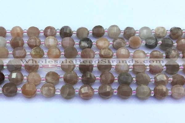 CME348 15 inches 8mm pumpkin moonstone beads