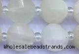 CME357 15 inches 10mm pumpkin white moonstone beads