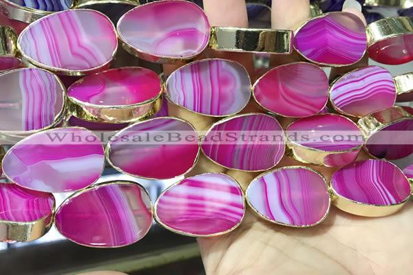 CME528 12 inches 18*28mm - 20*30mm flat teardrop banded agate beads