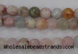 CMG122 15.5 inches 8mm faceted round natural morganite beads