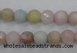 CMG123 15.5 inches 10mm faceted round natural morganite beads