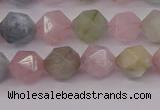 CMG202 15.5 inches 8mm faceted nuggets morganite gemstone beads