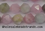 CMG203 15.5 inches 10mm faceted nuggets morganite gemstone beads