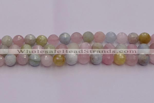 CMG213 15.5 inches 12mm faceted round morganite beads wholesale