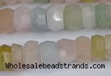 CMG217 15.5 inches 5*9mm faceted rondelle morganite beads