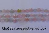 CMG253 15.5 inches 10mm faceted coin morganite beads