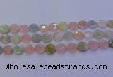 CMG254 15.5 inches 12mm faceted coin morganite beads