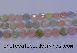 CMG255 15.5 inches 14mm faceted coin morganite beads