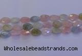 CMG273 15.5 inches 12*16mm faceted flat teardrop morganite beads