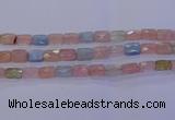 CMG277 15.5 inches 8*12mm faceted rectangle morganite beads