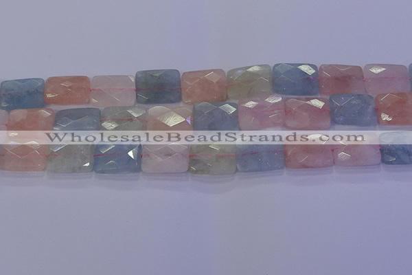 CMG279 15.5 inches 12*16mm faceted rectangle morganite beads