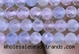 CMG325 15.5 inches 4mm faceted round morganite gemstone beads