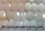 CMG456 15 inches 4*6mm faceted rondelle morganite beads