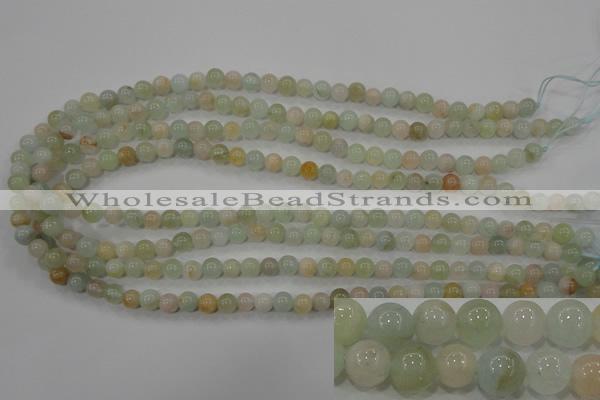 CMG51 15.5 inches 6mm round natural morganite beads wholesale