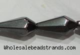 CMH142 15.5 inches 8*16mm faceted teardrop magnetic hematite beads