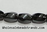 CMH156 15.5 inches 5*8mm twisted rice magnetic hematite beads