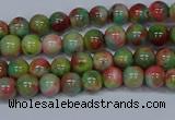 CMJ421 15.5 inches 4mm round rainbow jade beads wholesale