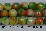 CMJ458 15.5 inches 8mm round rainbow jade beads wholesale