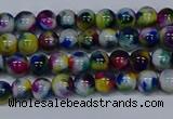 CMJ463 15.5 inches 4mm round rainbow jade beads wholesale