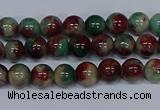 CMJ568 15.5 inches 4mm round rainbow jade beads wholesale