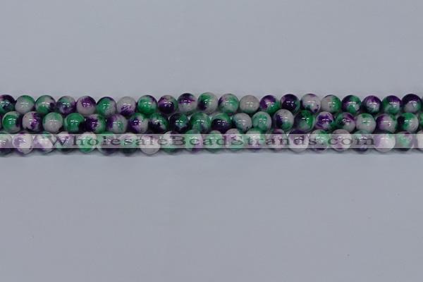 CMJ598 15.5 inches 8mm round rainbow jade beads wholesale