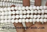 CMJ802 15.5 inches 8mm round matte Mashan jade beads wholesale