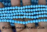 CMJ835 15.5 inches 4mm round matte Mashan jade beads wholesale