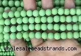 CMJ842 15.5 inches 8mm round matte Mashan jade beads wholesale