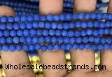 CMJ845 15.5 inches 4mm round matte Mashan jade beads wholesale