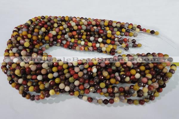 CMK211 15.5 inches 6mm faceted round mookaite gemstone beads