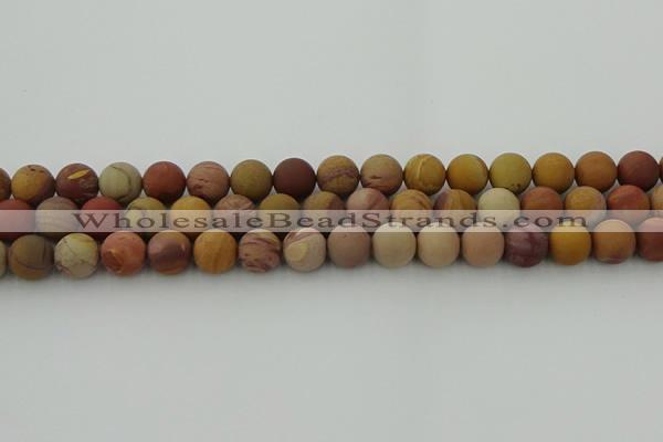 CMK313 15.5 inches 10mm round matte sunset mookaite beads