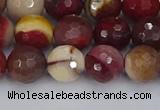 CMK319 15.5 inches 10mm faceted round mookaite gemstone beads