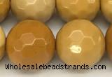 CMK367 15 inches 10mm faceted round yellow mookaite beads