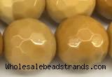 CMK368 15 inches 12mm faceted round yellow mookaite beads