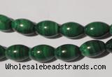 CMN212 15.5 inches 8*12mm rice natural malachite beads wholesale