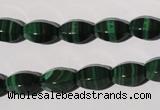 CMN225 15.5 inches 8*12mm faceted rice natural malachite beads