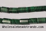 CMN242 15.5 inches 6*10mm faceted tube natural malachite beads