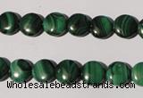 CMN251 15.5 inches 8mm flat round natural malachite beads wholesale